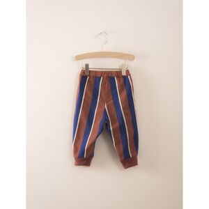 Bobo Choses Blue Rust Striped Joggers Pants 12-18 Months